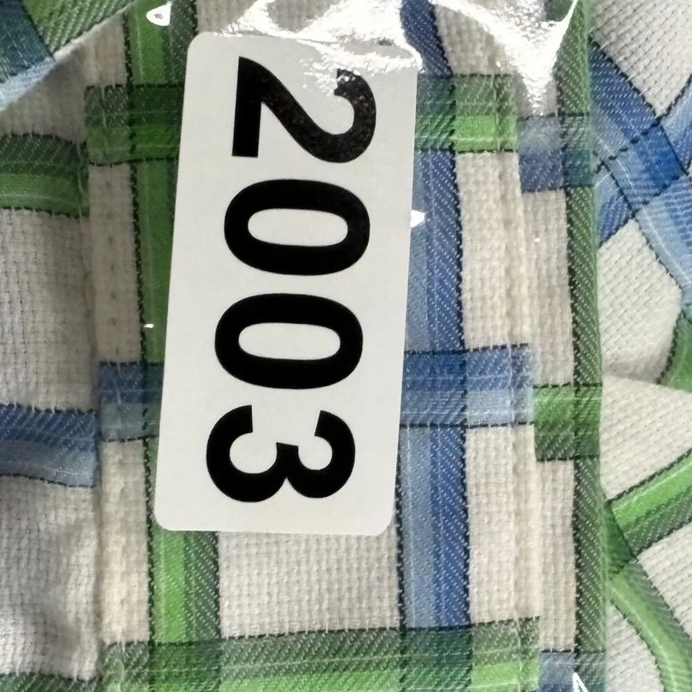 Banana Republic Shirt Mens L Blue Green Check Classic Fit Preppy Office Everyday